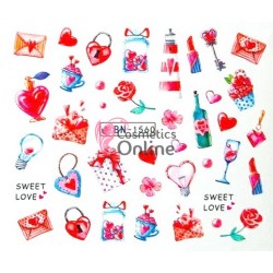 Stickere cu Apa pentru unghii cod BN1560 Love-Indragostiti